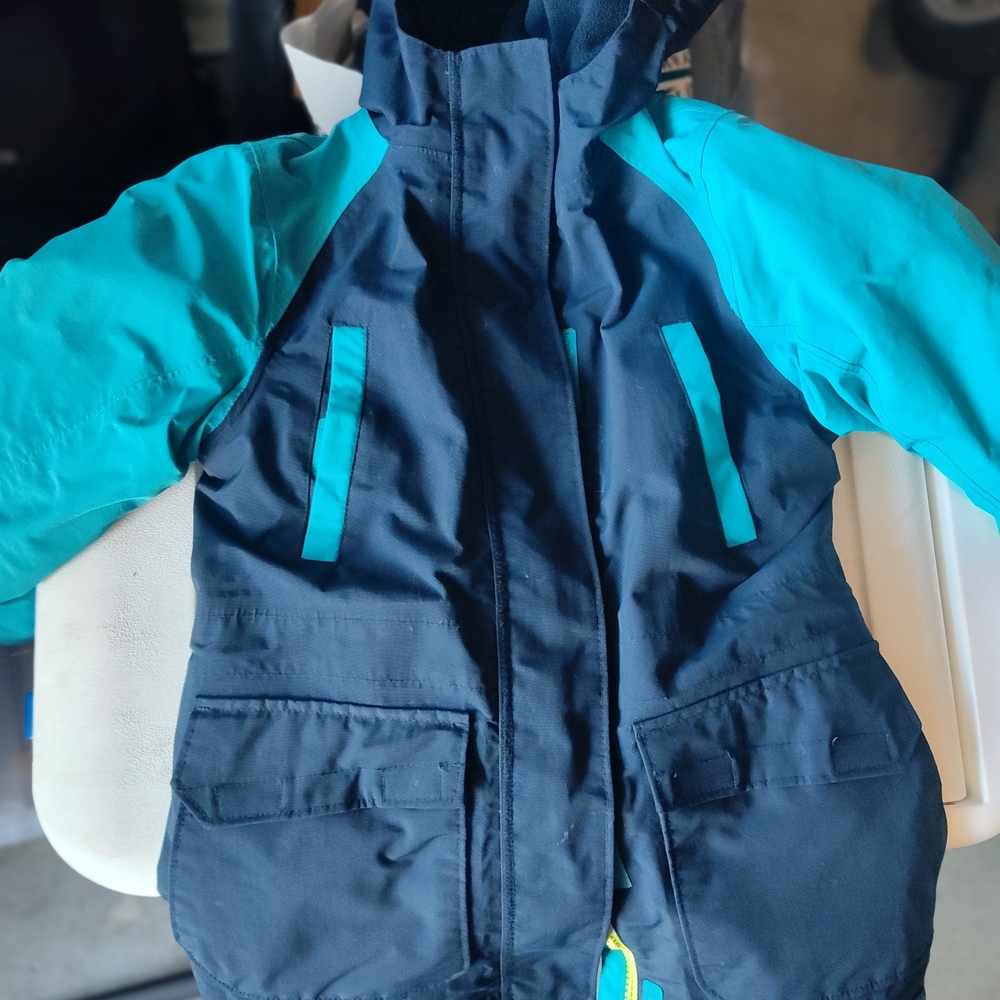 Lands' End Navy and Teal Kids Hooded Jacket
